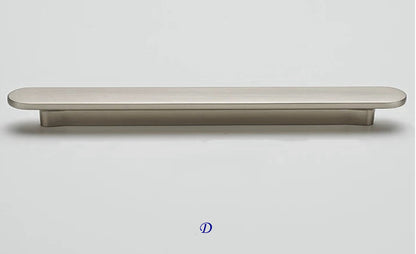 Flat Cabinet Pull Handles, Round Ends, Brushed Nickel, Brushed Gold, Black