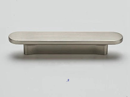 Flat Cabinet Pull Handles, Round Ends, Brushed Nickel, Brushed Gold, Black