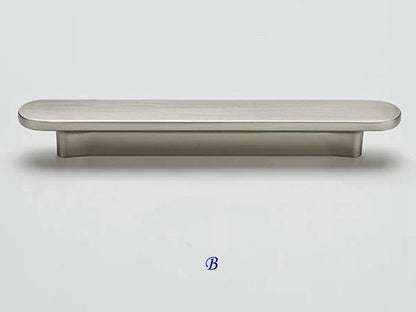 Flat Cabinet Pull Handles, Round Ends, Brushed Nickel, Brushed Gold, Black