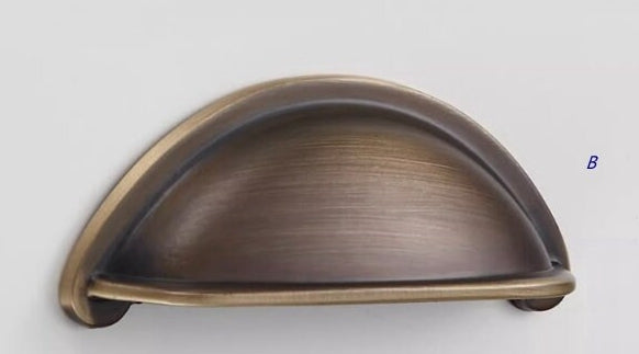 3" Brass Cup Drawer Pull - 8 Finishes | Modern Cabinet Hardware