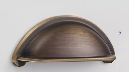 3" Brass Cup Drawer Pull - 8 Finishes | Modern Cabinet Hardware