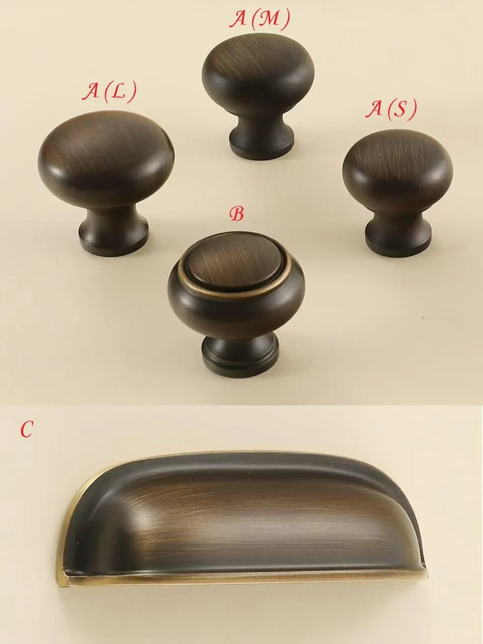 3" Brass Cup Drawer Pull & Cabinet Knob 76 mm Centers, Gold, Bronze, Silver and Black