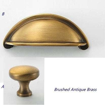 3" Brass Cup Drawer Pull - 8 Finishes | Modern Cabinet Hardware