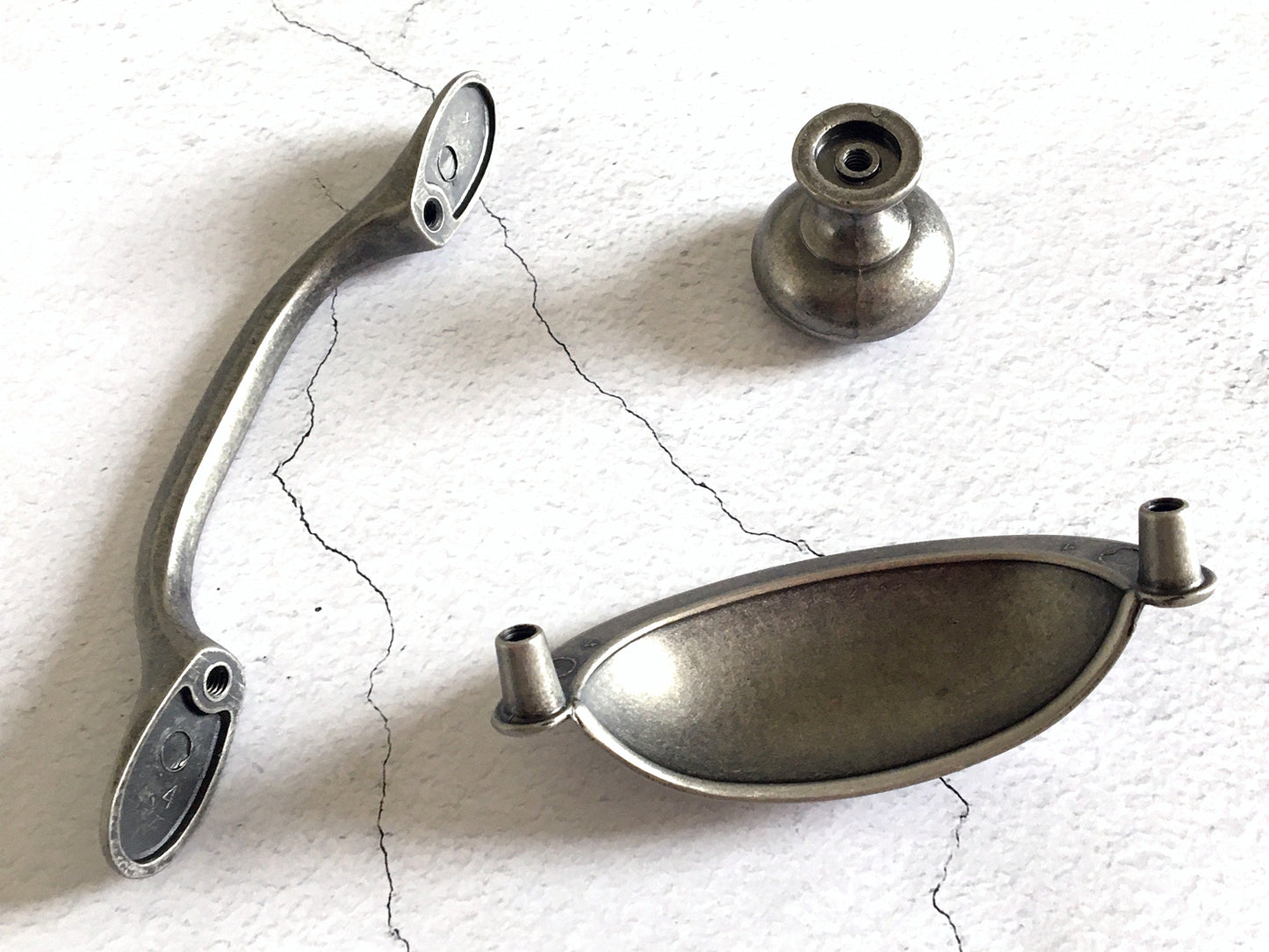 3" 76 mm Centers Pewter Cup Drawer Pull & Cabinet Handle - LynnsHardware