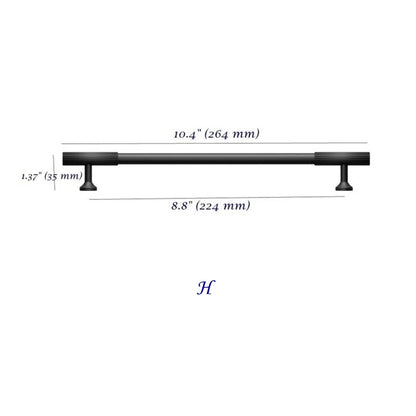 Kitchen Cabinet Pull Cupboard Handles Black Fluted 224 mm