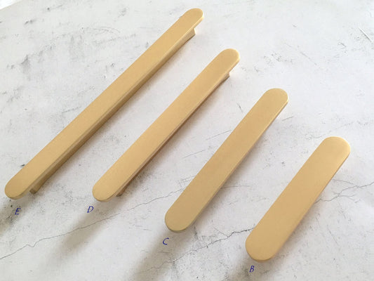 Gold Drawer Pull, Minimal Kitchen Cabinet Handle, Lynns Hardware