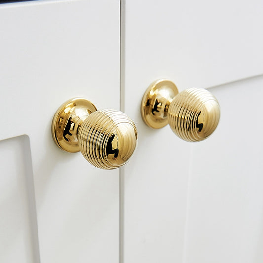 Polished Brass Ball Cabinet Knobs Gold Drawer Pulls Beehive Kitchen Hardware