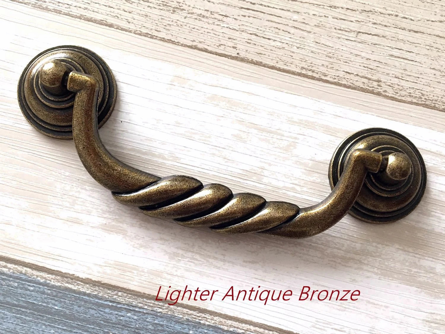 4.5" Antique Bronze Bail Drawer Pulls, Vintage Style,  Antique Pewter, Black