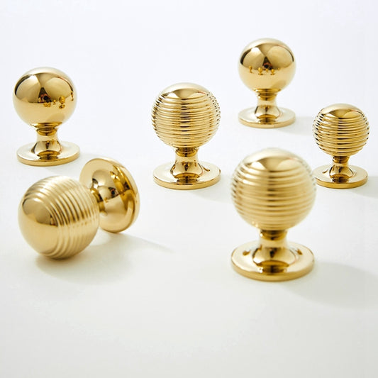 Polished Brass Ball Cabinet Knobs Gold Drawer Pulls Beehive Kitchen Hardware
