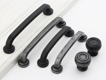 Kitchen Cabinet Pulls, Vanity Drawer Handles, Antique Bronze Pewter Black, Rustic Retro Hardware