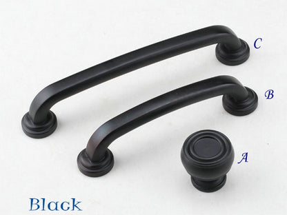 Kitchen Cabinet Pulls, Vanity Drawer Handles, Antique Bronze Pewter Black, Rustic Retro Hardware