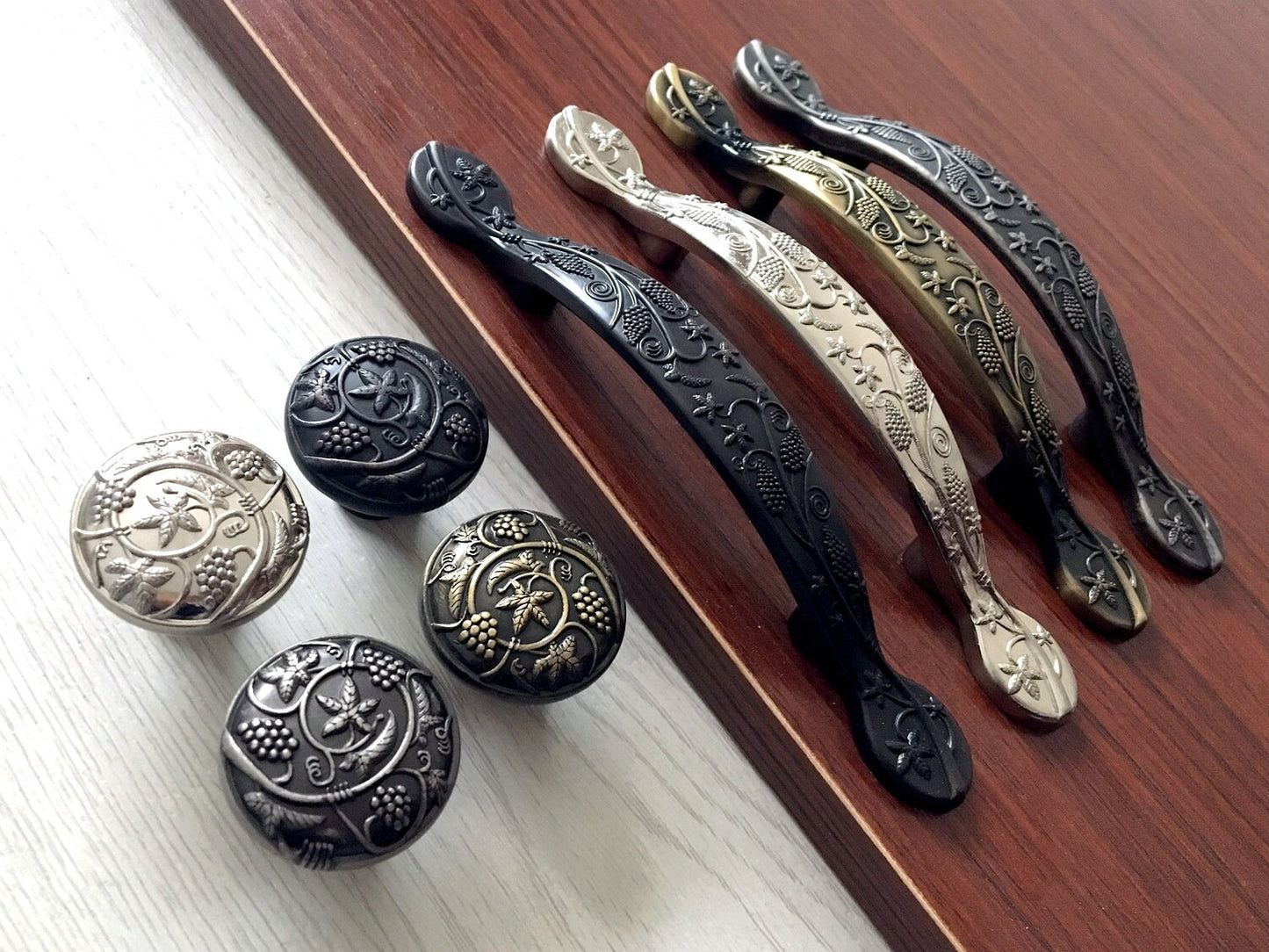 3" 76 mm Victorian Dresser Drawer Pull, Retro Cabinet Knob, Oil Rubbed Bronze Nickel Pewter