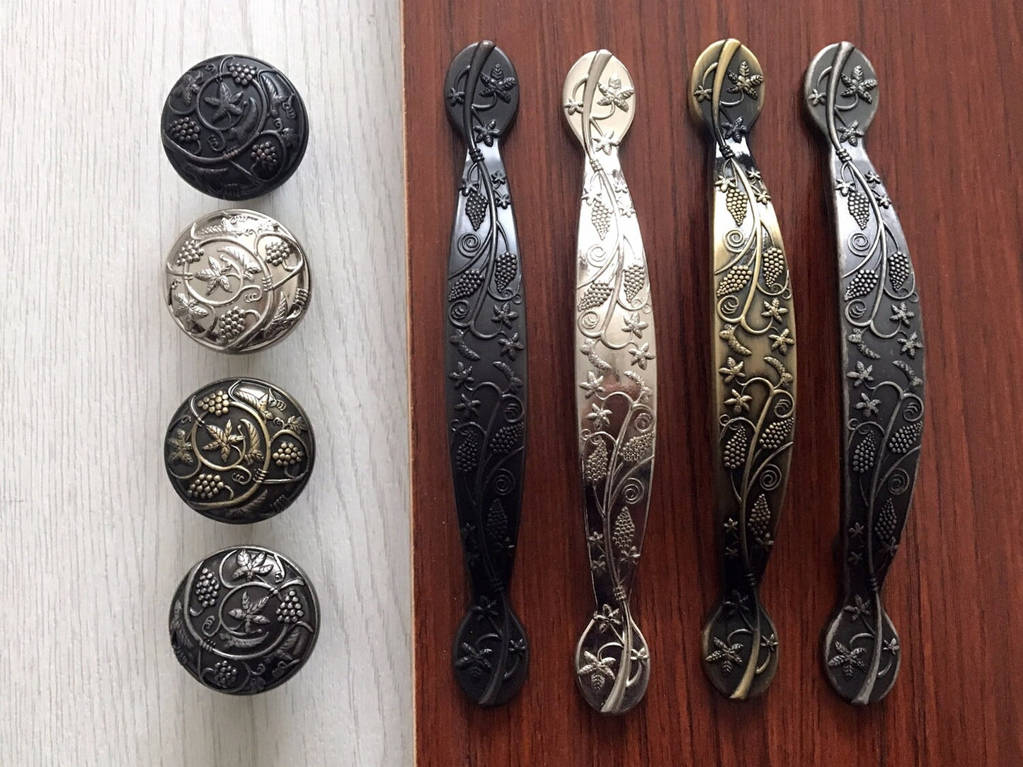 3" 76 mm Victorian Dresser Drawer Pull, Retro Cabinet Knob, Oil Rubbed Bronze Nickel Pewter