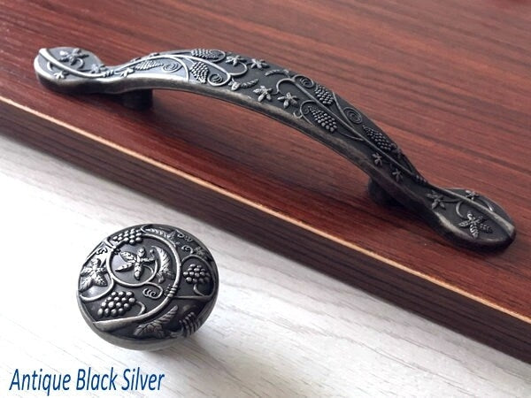 3" 76 mm Victorian Dresser Drawer Pull, Retro Cabinet Knob, Oil Rubbed Bronze Nickel Pewter