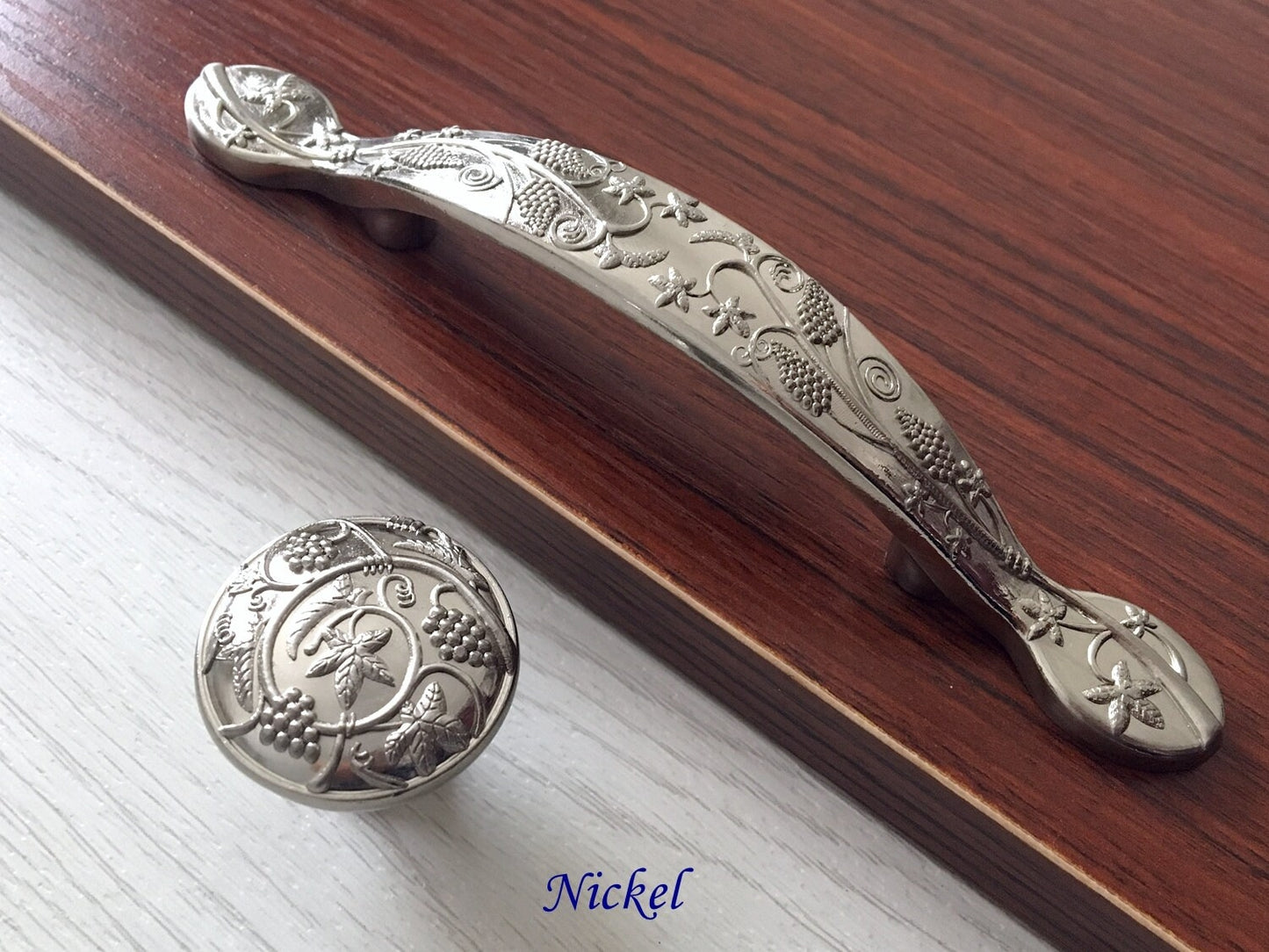 3" 76 mm Victorian Dresser Drawer Pull, Retro Cabinet Knob, Oil Rubbed Bronze Nickel Pewter