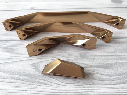 Geometric Gold Bronze Cabinet Handles, Drawer Pulls, Kitchen Hardware