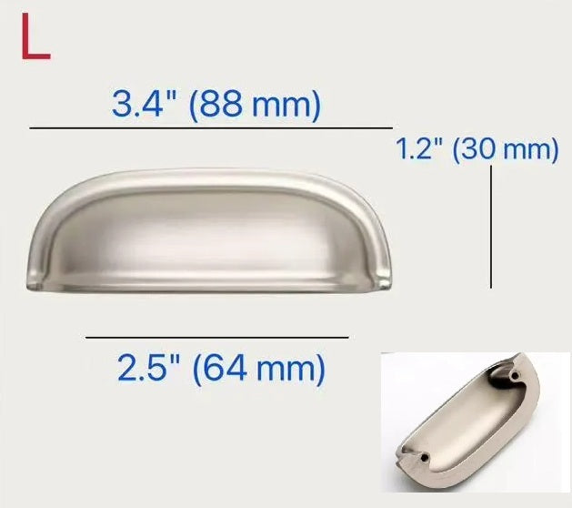 Assorted Brushed Nickel Cabinet Door Knobs, Modern Drawer Pulls