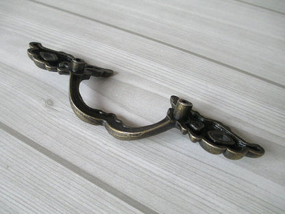 2.5" Centers Vintage Look Drawer Pulls Antique Bronze Rustic 64 mm Holes
