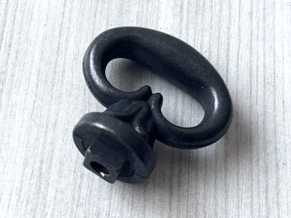 Vintage Look Antique Black Ring Drawer Pull with Backplate