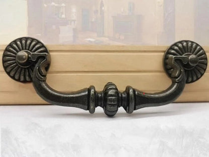 4.5" Vintage Style Antique Black Bail Drawer Pull