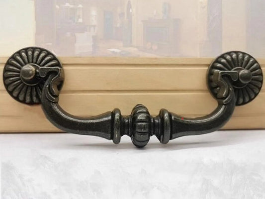 4.5" Vintage Style Antique Black Bail Drawer Pull