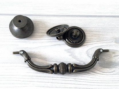 4.75" Drawer Pulls Drop Handle Antique Bronze Vintage Style 4-3/4 Inch Centers Hardware