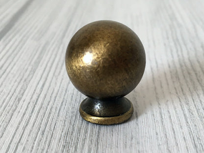 0.7 In Diameter Small Rustic Drawer Knob - Antique Gold Bronze - LynnsHardware