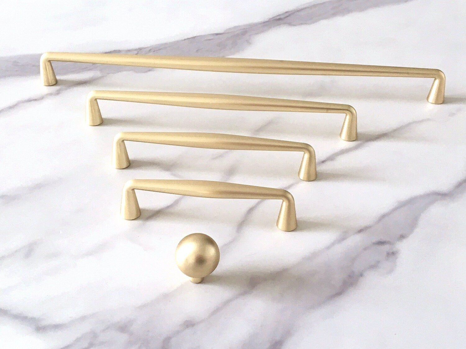 Mid Century Modern Gold Cabinet Handles Drawer Pulls