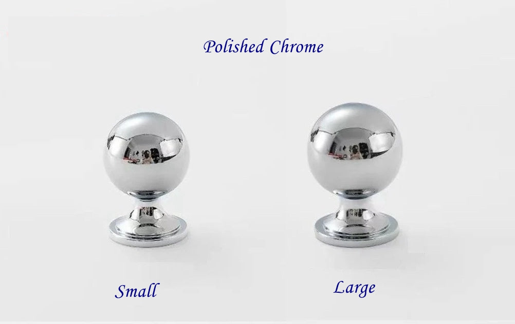 Modern Ball Knob Solid Brass Polished Chrome