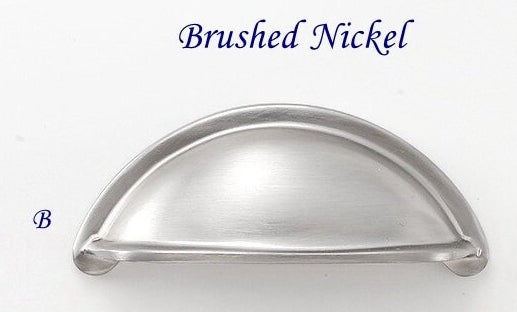 3" Brass Cup Drawer Pull - 8 Finishes | Modern Cabinet Hardware