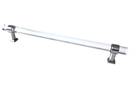 Acrylic Brushed Nickel Steel Drawer Pulls, Lucite Cabinet Handles