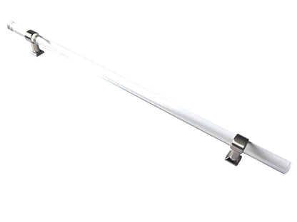 Acrylic Brushed Nickel Steel Drawer Pulls, Lucite Cabinet Handles