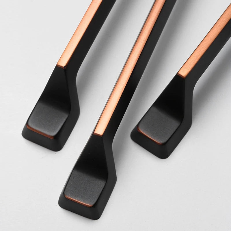 Cabinet Pulls, Matte Black with Copper Highlights, MCM Retro Kitchen Hardware