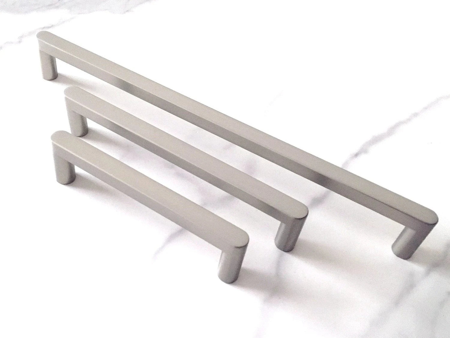 Minimalist Brushed Nickel Cabinet Bar Pulls, Wardrobe Handles, 96 128 224 mm Centers