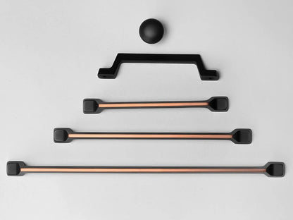 Cabinet Pulls, Matte Black with Copper Highlights, MCM Retro Kitchen Hardware