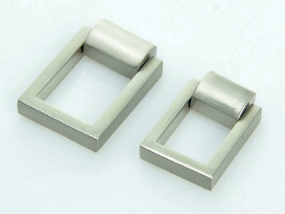 Small Nickel Square Drop Ring Drawer Pulls
