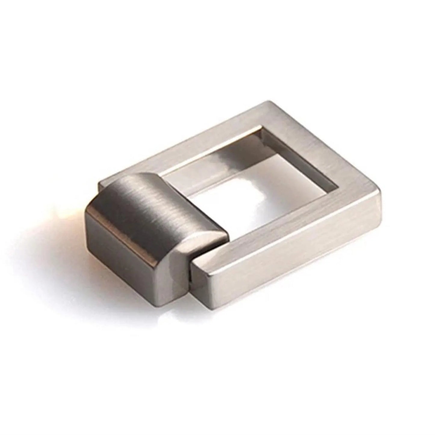 Small Nickel Square Drop Ring Drawer Pulls