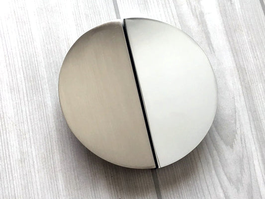 Poignée demi-lune en nickel, poignées de tiroir en bronze huilé, entraxe de 6,35 cm | Lynns Hardware 