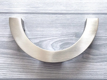 Half Circle Cabinet Handles, MCM Drawer Pulls 3.75" 5" Centers, Gold Nickel Black Bronze