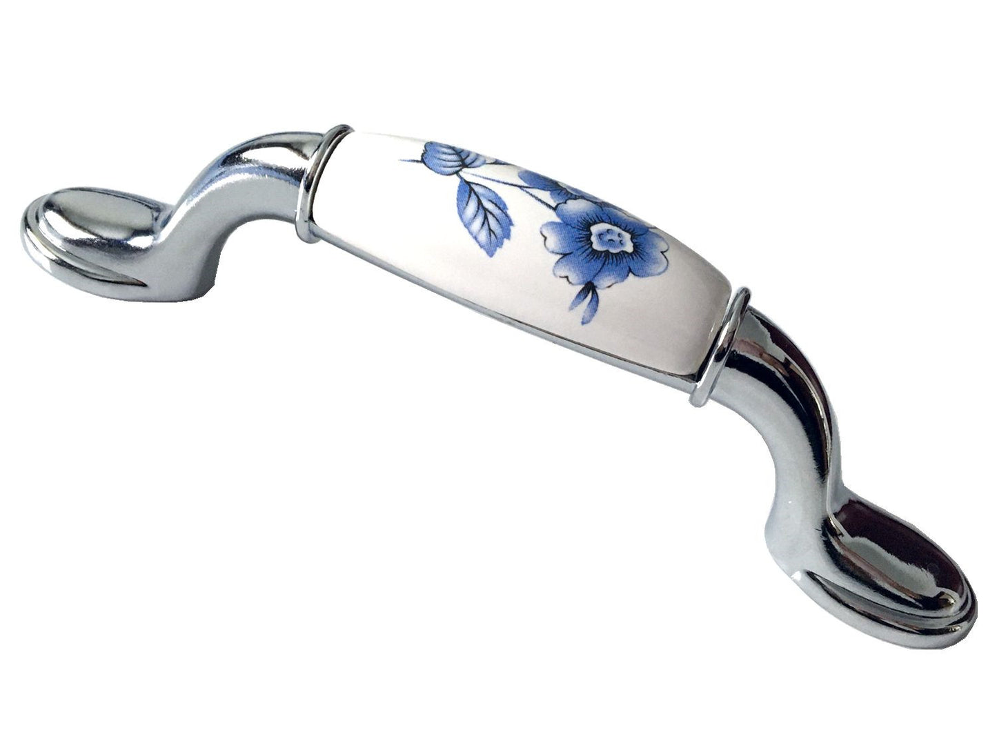 Poignées de tiroir bleues et blanches pour armoires 76 96 128 160 192 mm