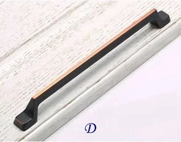 Cabinet Pulls, Matte Black with Copper Highlights, MCM Retro Kitchen Hardware