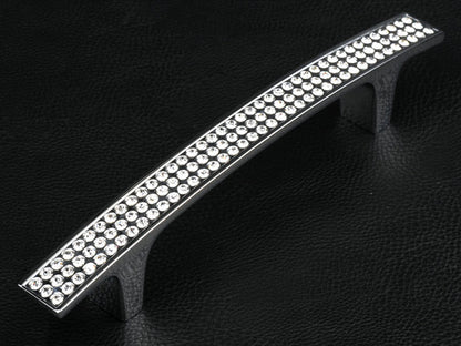 Crystal Drawer Pulls, Rhinestone Cabinet Handles, Polished Chrome, 3.75", 5", 6.25" Center