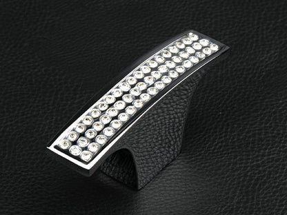 Crystal Drawer Pulls, Rhinestone Cabinet Handles, Polished Chrome, 3.75", 5", 6.25" Center