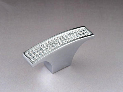 Crystal Drawer Pulls, Rhinestone Cabinet Handles, Polished Chrome, 3.75", 5", 6.25" Center