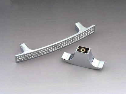 Crystal Drawer Pulls, Rhinestone Cabinet Handles, Polished Chrome, 3.75", 5", 6.25" Center