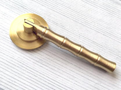 Brass Bamboo Drop Pull, Pendent Drawer Knob, Brushed Brass, Antique Bronze