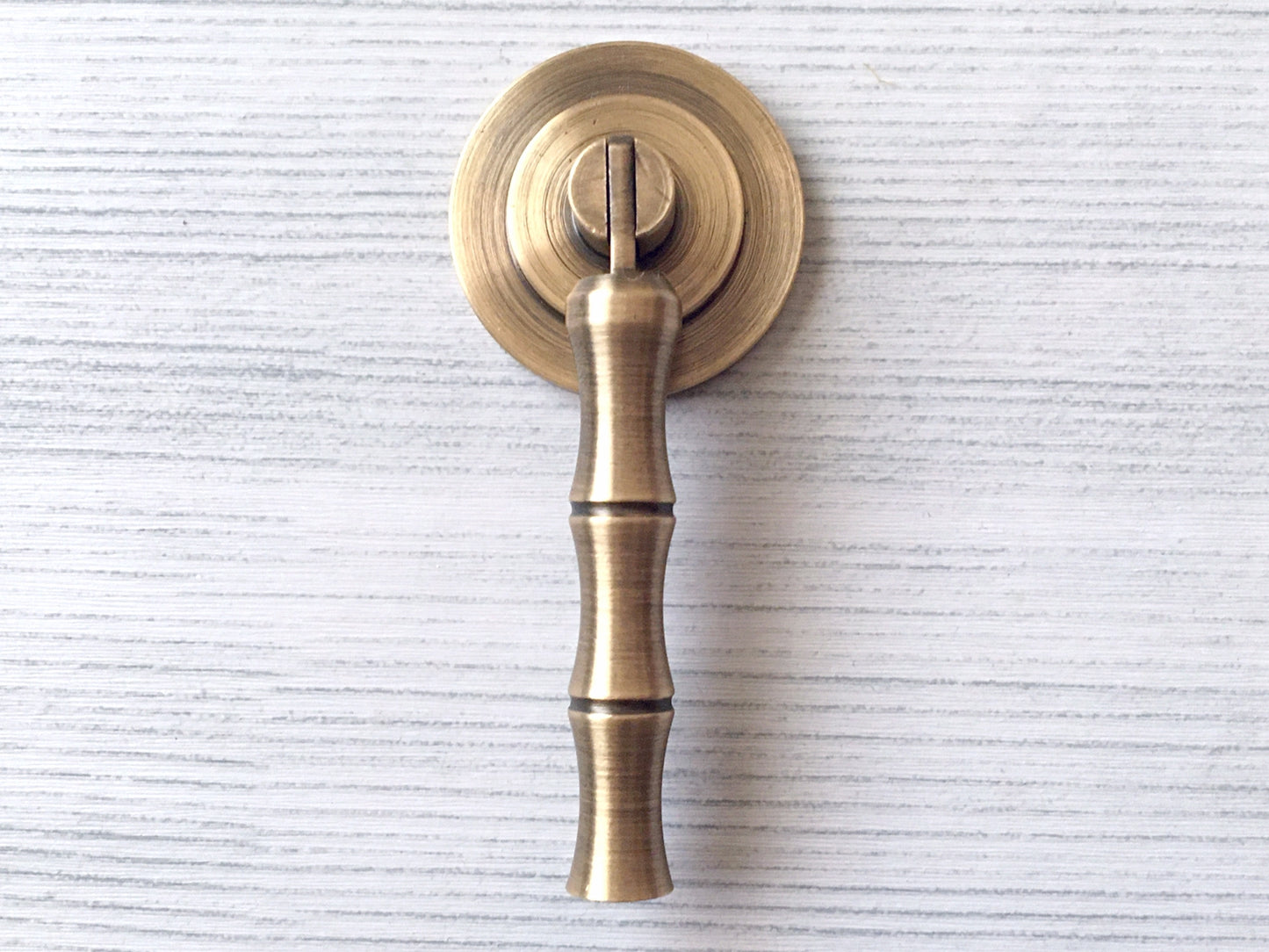 Brass Bamboo Drop Pull, Pendent Drawer Knob, Brushed Brass, Antique Bronze
