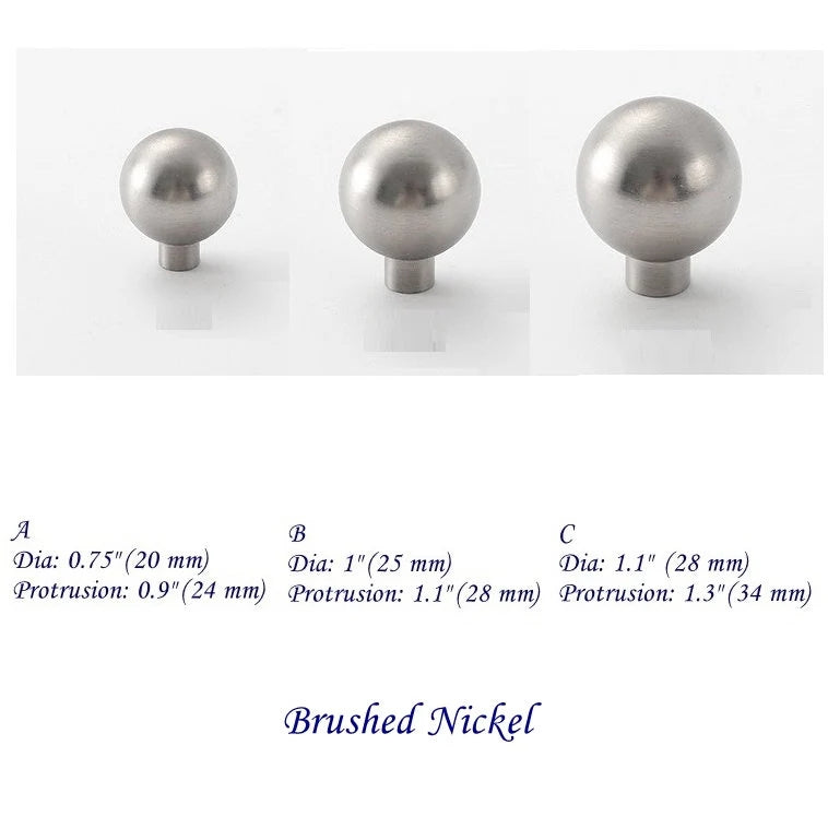 Brass Ball Knobs, Black Gold Chrome Nickel