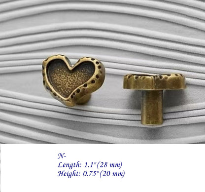 Contemporary Antique Bronze Drawer Knobs, Solid Brass, Decorative Kitchen Cabinet Hardware