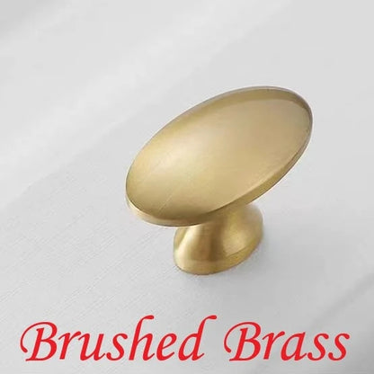 Ovale Knöpfe Massiv Messing Schubladengriff Minimalistisch Modern Schrankknopf 